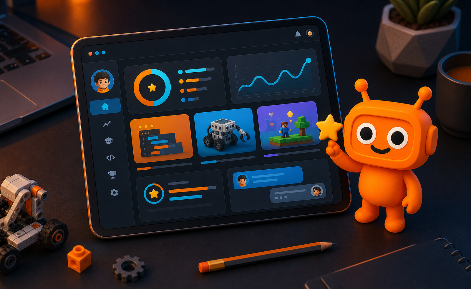 AvendraLabs parent portal progress dashboard illustration